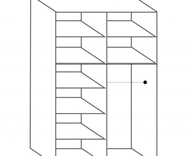 חלוקה פנימית ארון 2 דלתות