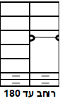 איור 1 – ארון 2 דלתות עם 4 מגירות רוחב עד 180