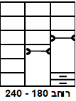איור 1 – ארון 3 דלתות עם 2 מגירות רוחב עד 240